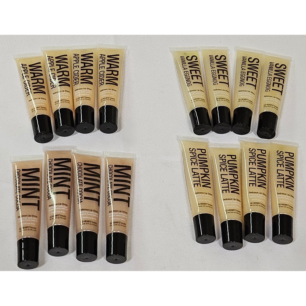 Hempz Treats Lip Shine 16pc Set Vanilla Eggnog Mint Cocoa Pumpkin & Apple Cider